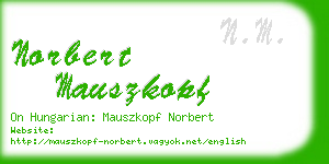 norbert mauszkopf business card